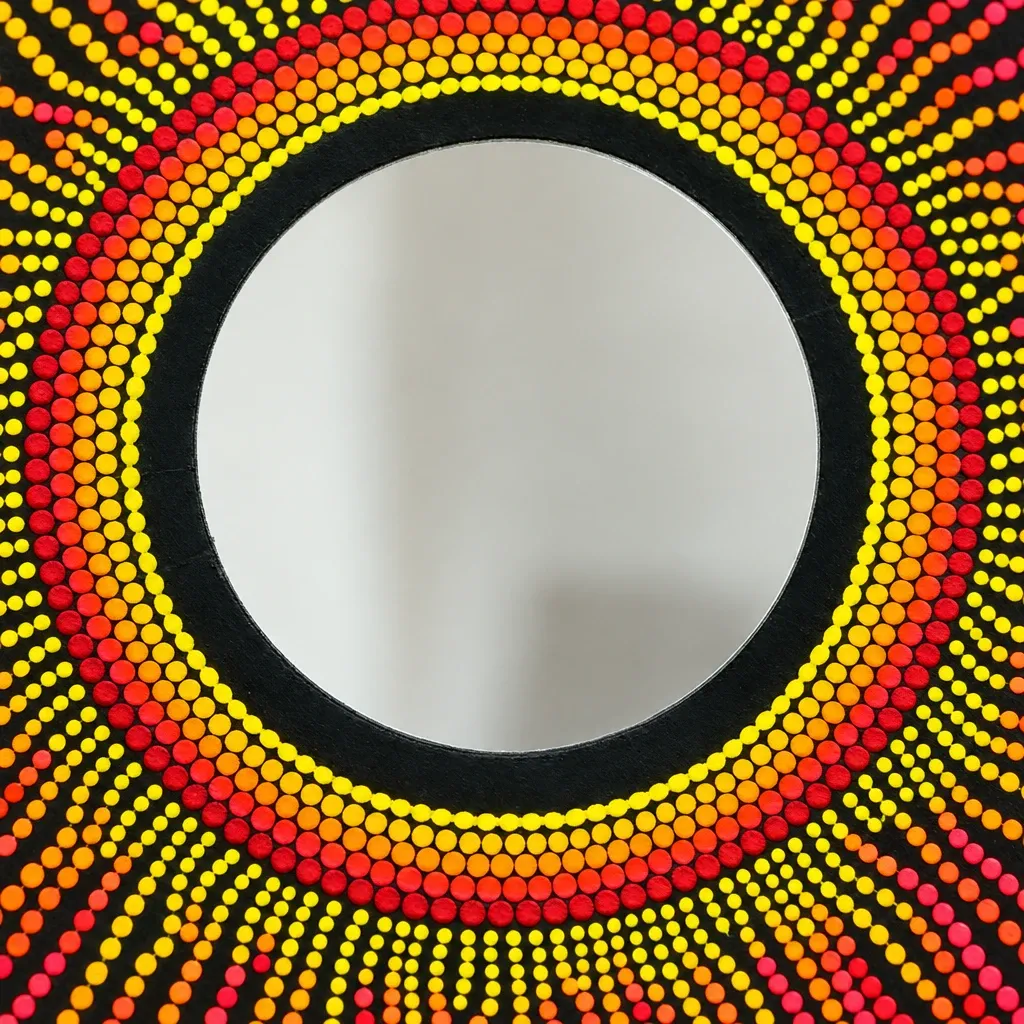 Close-up of the dots on Solar Flare Mirror
