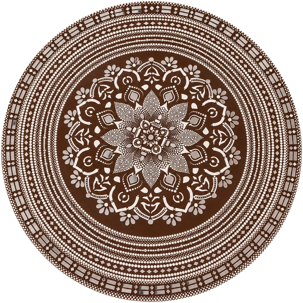 Cocoa Lace, a 24-inch hand-painted dot mandala wall disc