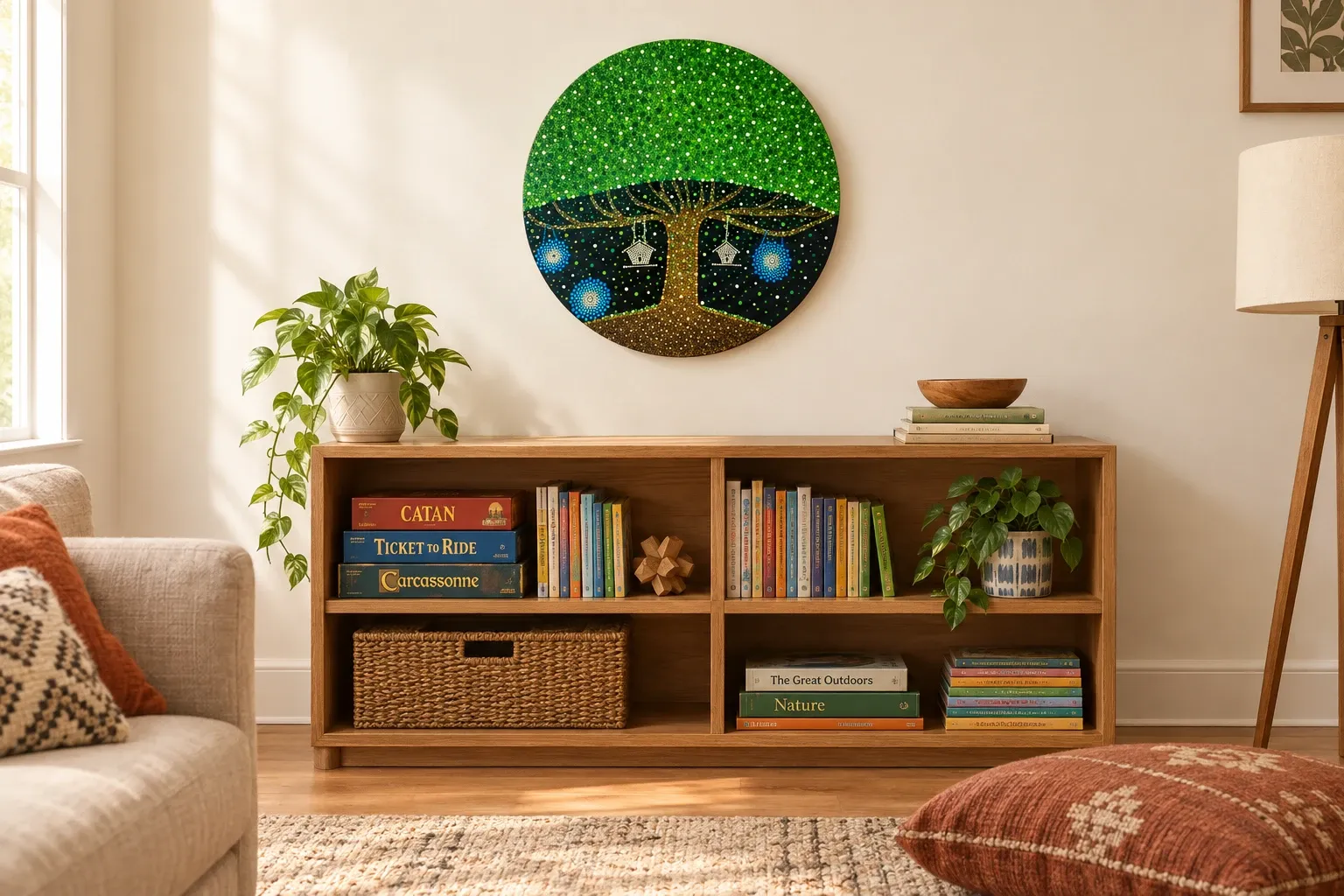 Tree of Wishes II in a family room