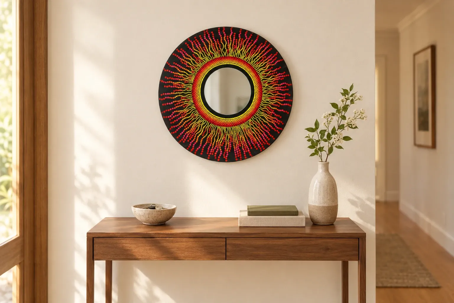 Solar Flare Mirror in a entry hallway